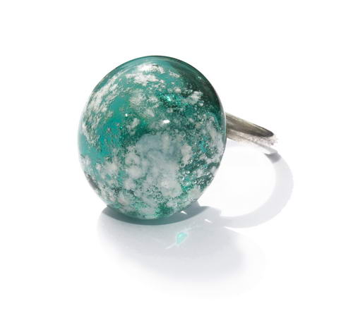 As in glas schroef (ring) top zeegroen